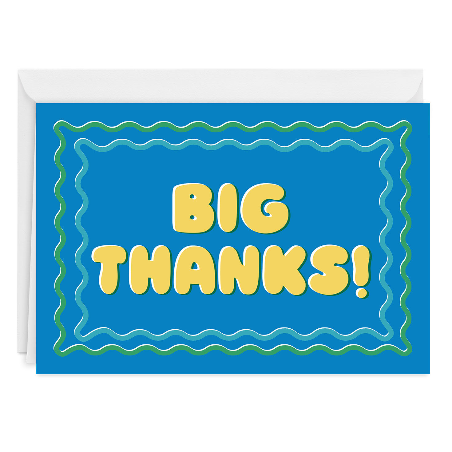 Wavy Ripples Big Thanks Custom Thank You Card