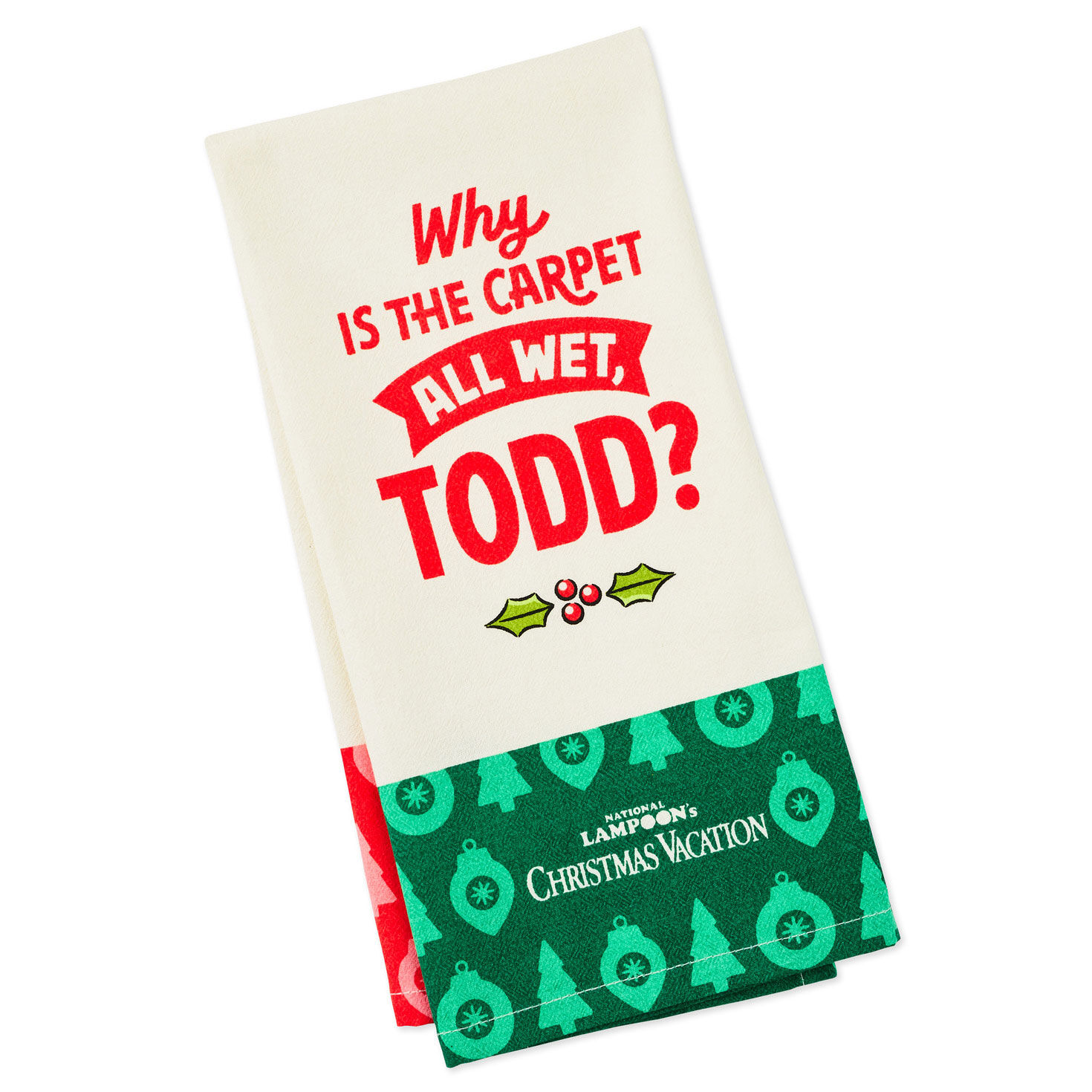 Christmas Vacation Margo and Todd Quotes Tea Towel front folded image number 2