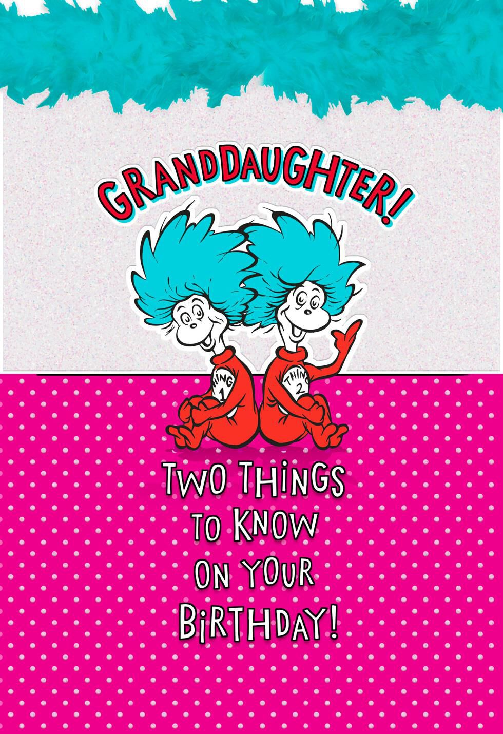 Dr. Seuss™ Thing 1 and Thing 2 Birthday Card for Granddaughter