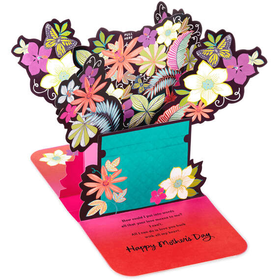 Love You Flower Bouquet 3D Pop-Up Mother's Day Card for Mom, , large image number 2