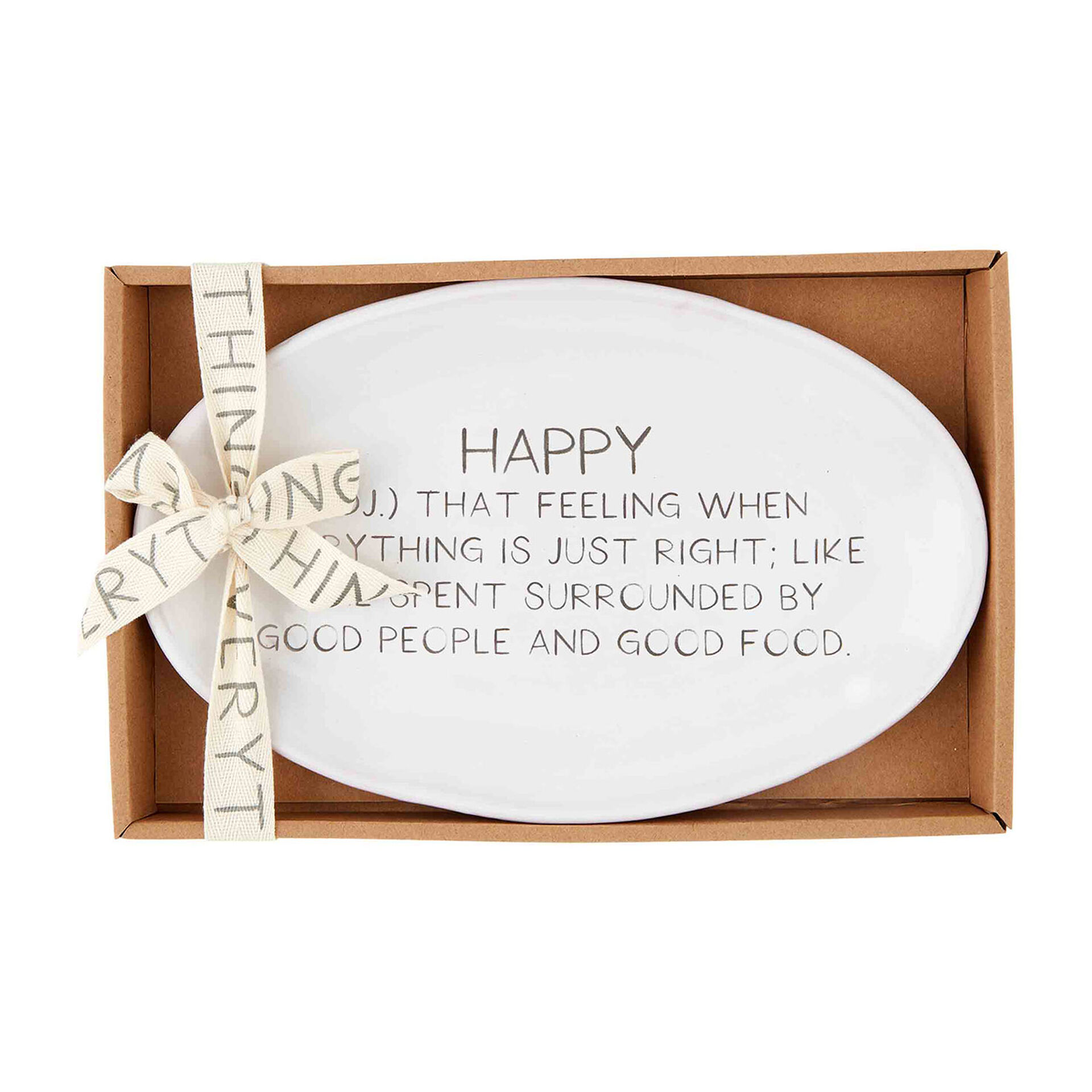 Mud Pie Happy Definition Oval Ceramic Platter Serveware Hallmark