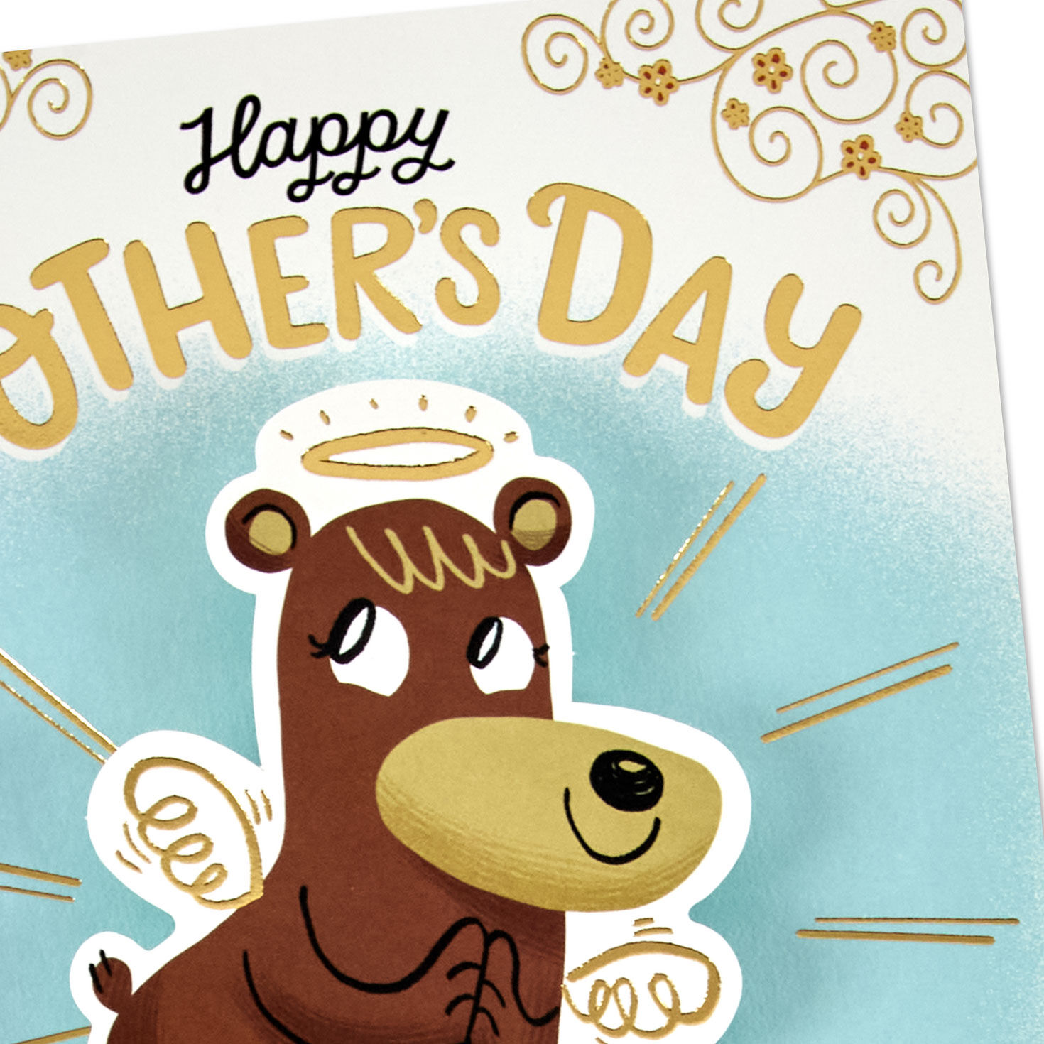 Angel Bear Funny Mother's Day Card for Grandma Card Front Detail image number 4