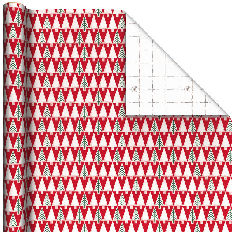 Triangle Trees Christmas Wrapping Paper Roll, 22.5 sq. ft.