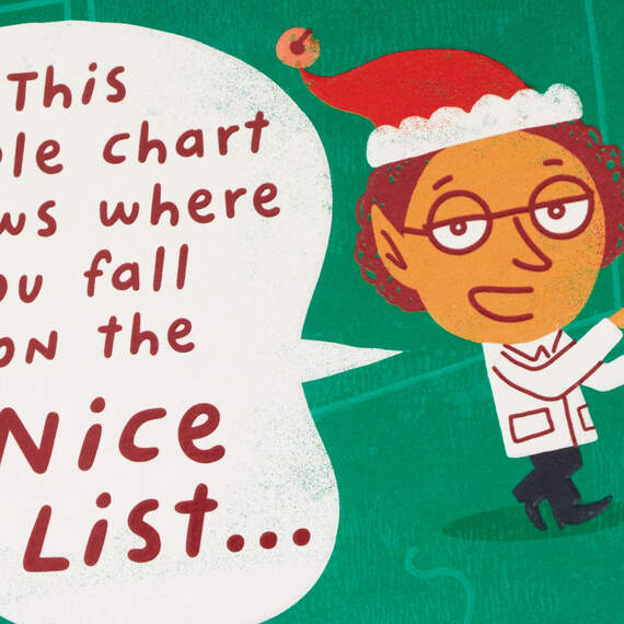 Nice List Bar Chart Funny Pop-Up Christmas Card, , large image number 4