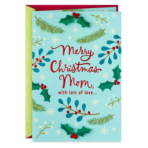 Love, Hugs and Gratitude Christmas Card for Mom, 