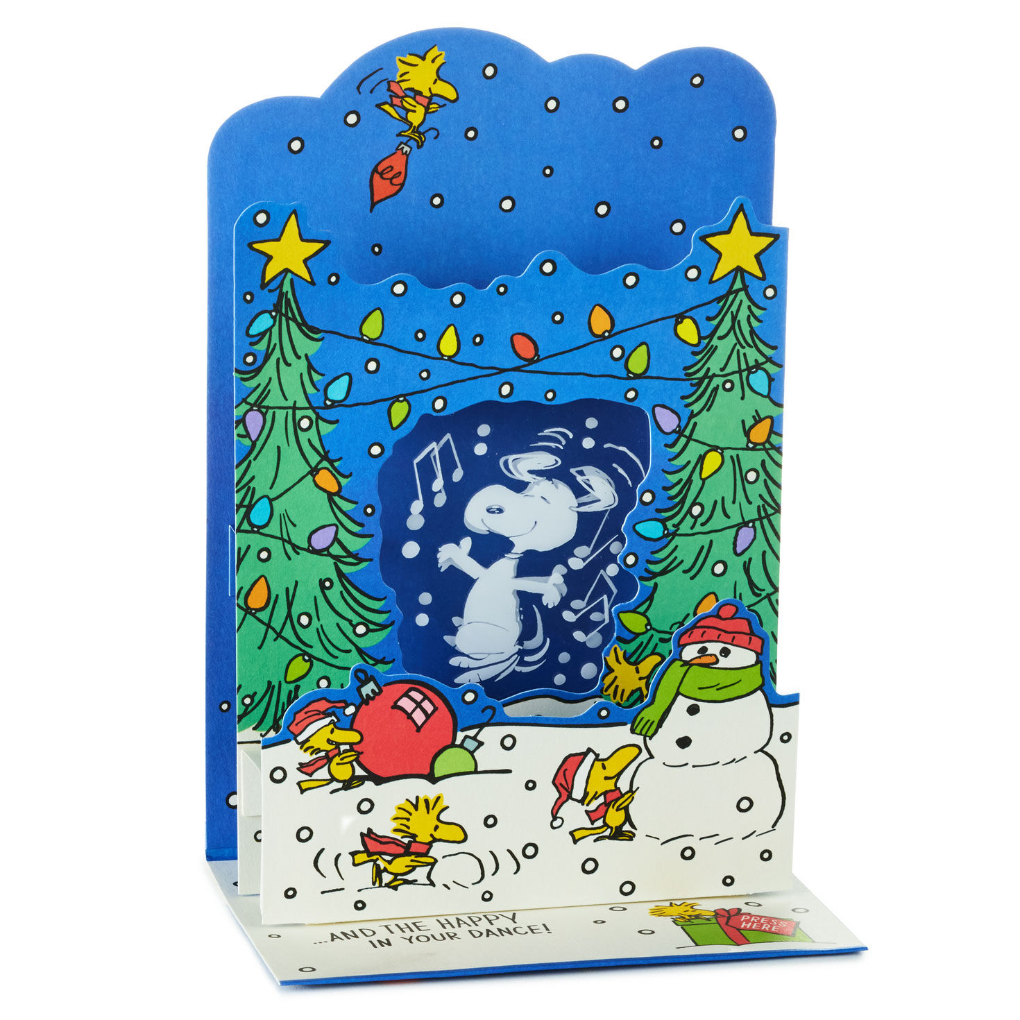 Musical Light-Up Snoopy Tree Farm Christmas Card front image number 2