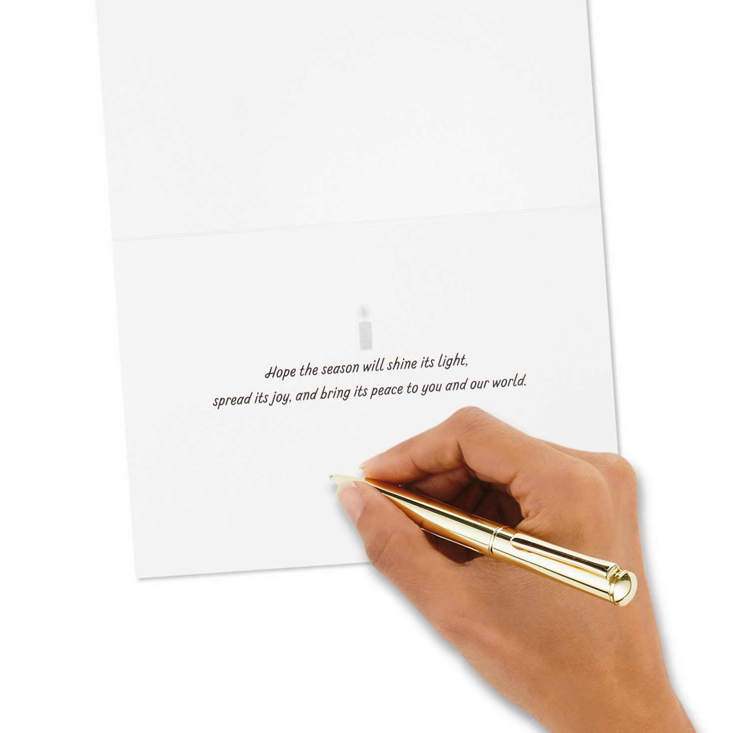 Bright Candles Boxed Christmas Card Pack signing card image number 6