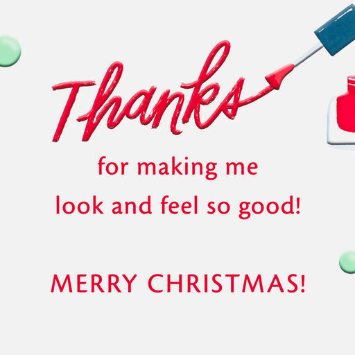Bottles of Nail Polish Christmas Card for Nail Technician, 