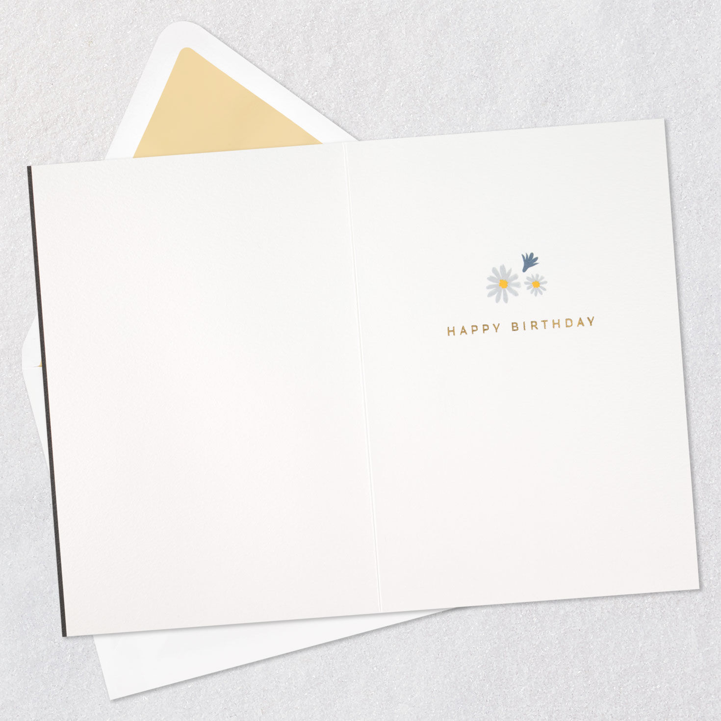 Floral and Gold Foil Frame Signature Birthday Card Open card with envelope image number 3