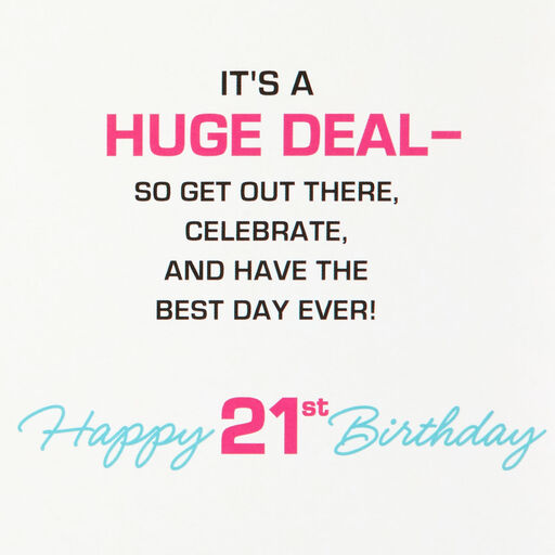 No Big Deal Musical Light-Up 21st Birthday Card, 