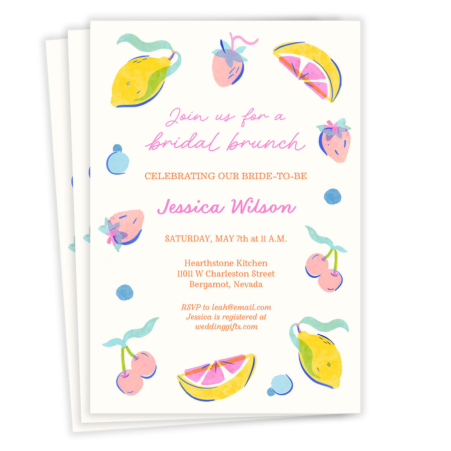 Citrus Art Flat Bridal Brunch Invitation