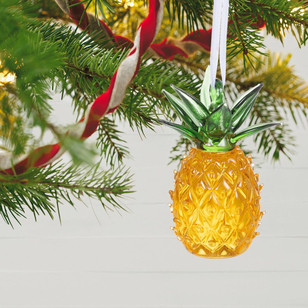 Sweet Welcome Pineapple Glass Ornament Keepsake Ornaments Hallmark