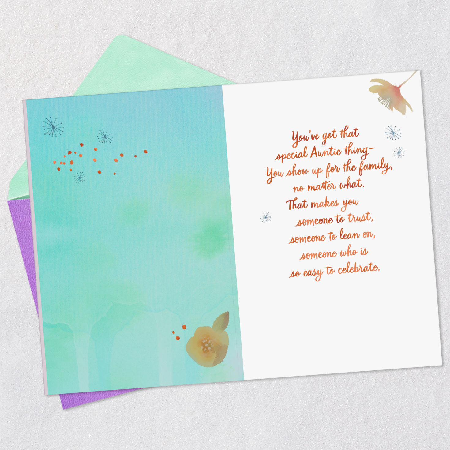 Black Hands Holding Flower Birthday Card Open card with envelope image number 3