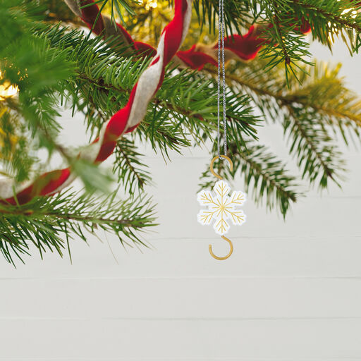 Mini Snowflake Metal Ornament Hooks, Set of 4, 