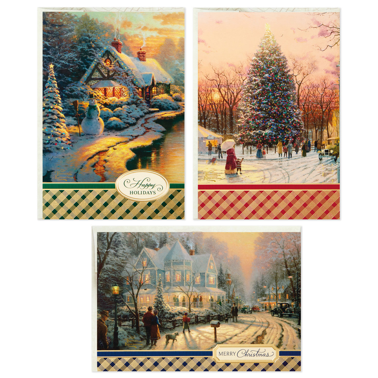 Thomas Kinkade Snowy Scenes Assorted Christmas Cards, Box of 24