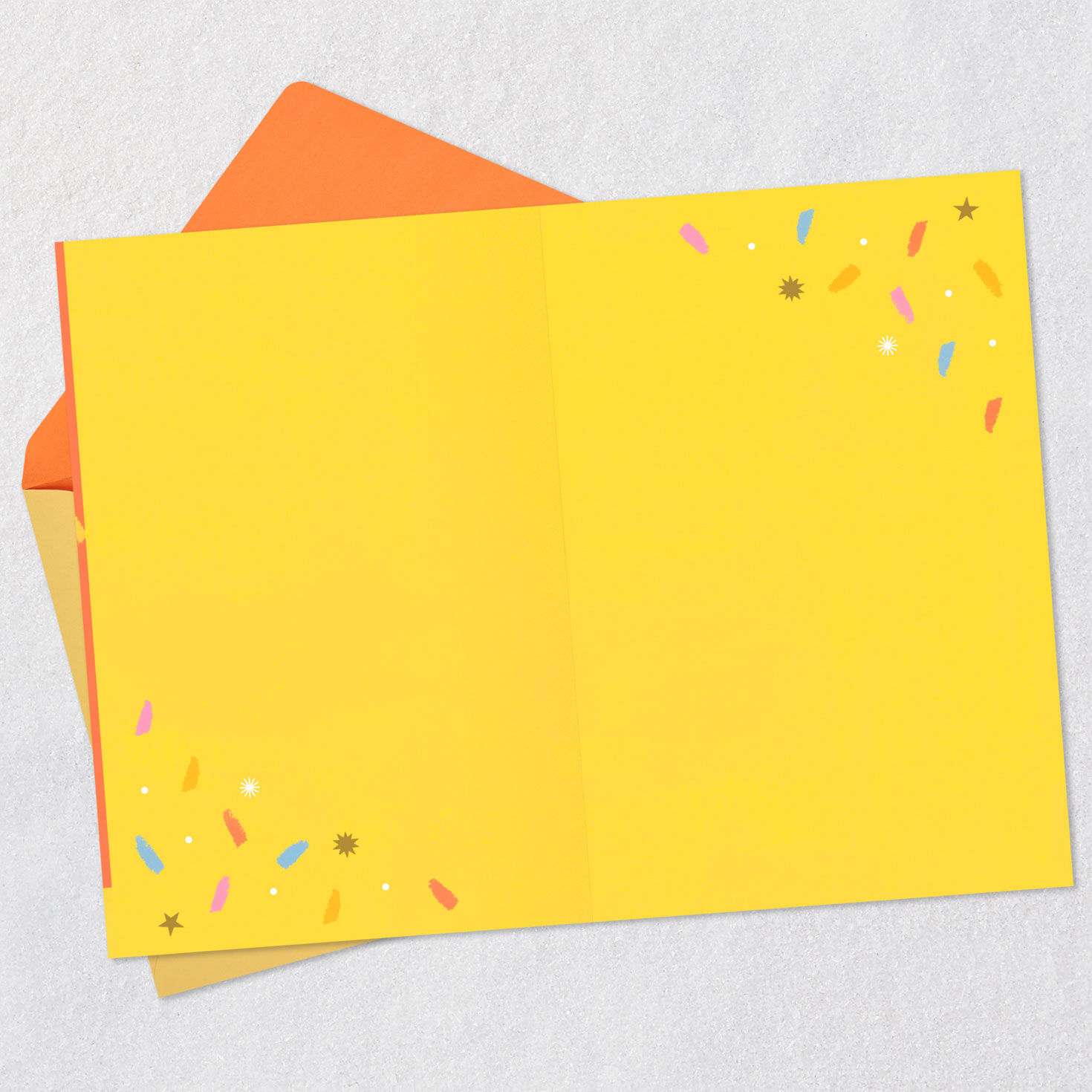 Orange Balloon Bouquet Blank Birthday Card Open card with envelope image number 2