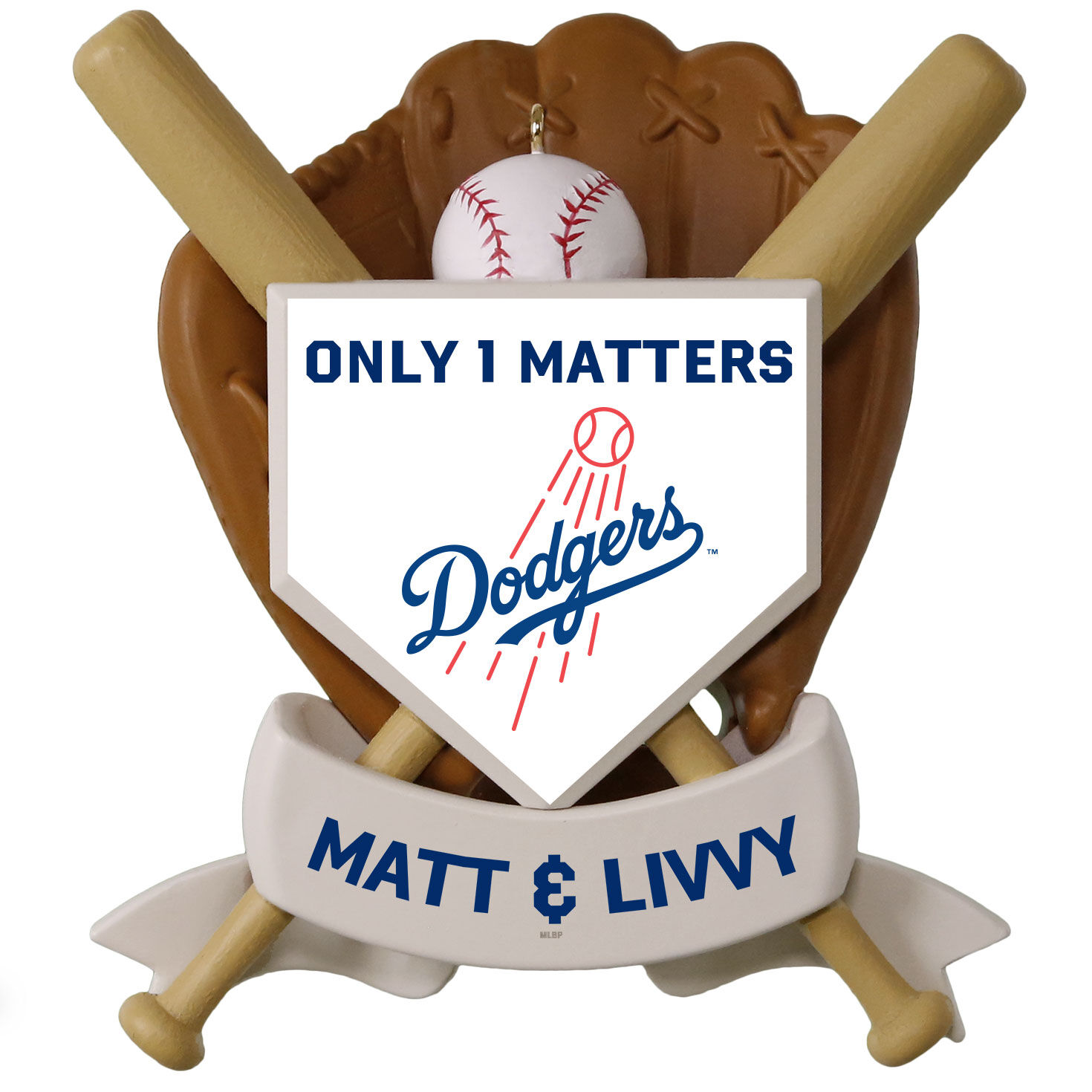 MLB Los Angeles Dodgers&trade; Baseball Personalized Ornament, Custom Text, , large image number 3