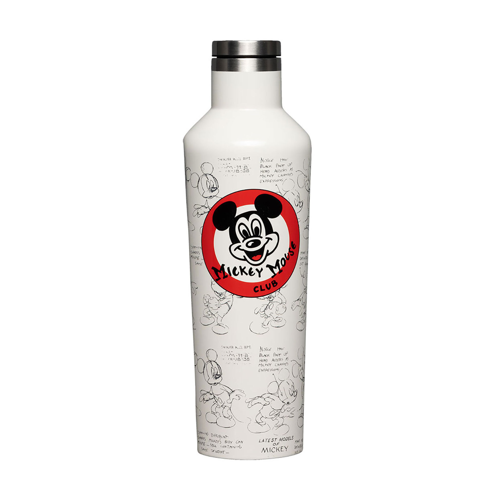 Corkcicle Disney Mickey Mouse White Stainless Steel Canteen, 16 oz