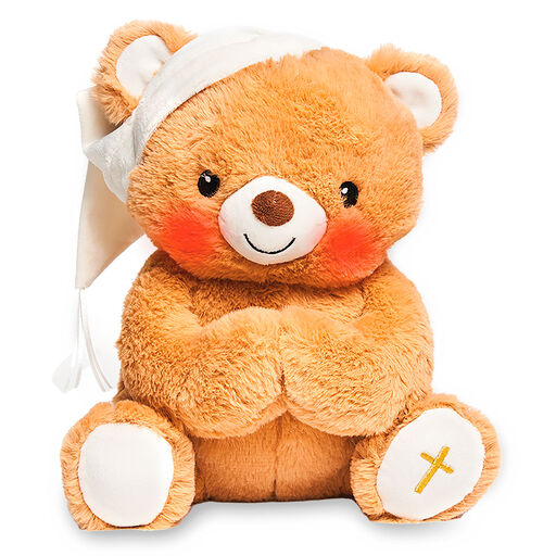 Paws for Prayer Bear Stuffed Animal With Music and Light, 10" H, 
