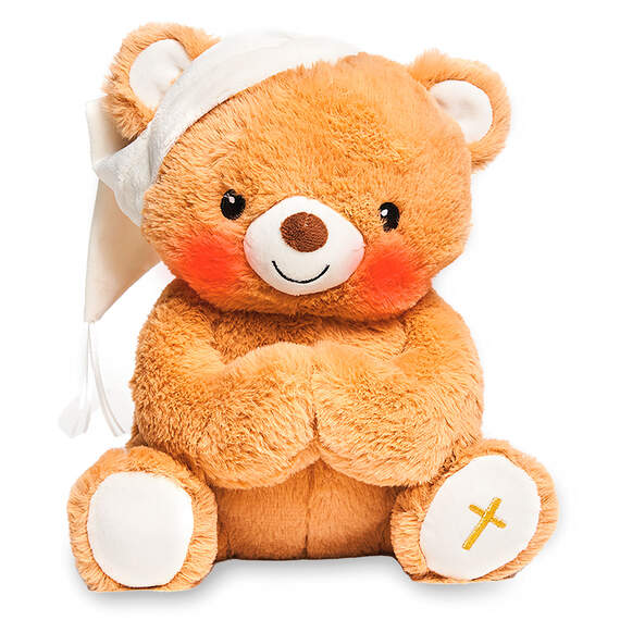 Paws for Prayer Bear Stuffed Animal With Music and Light, 10" H