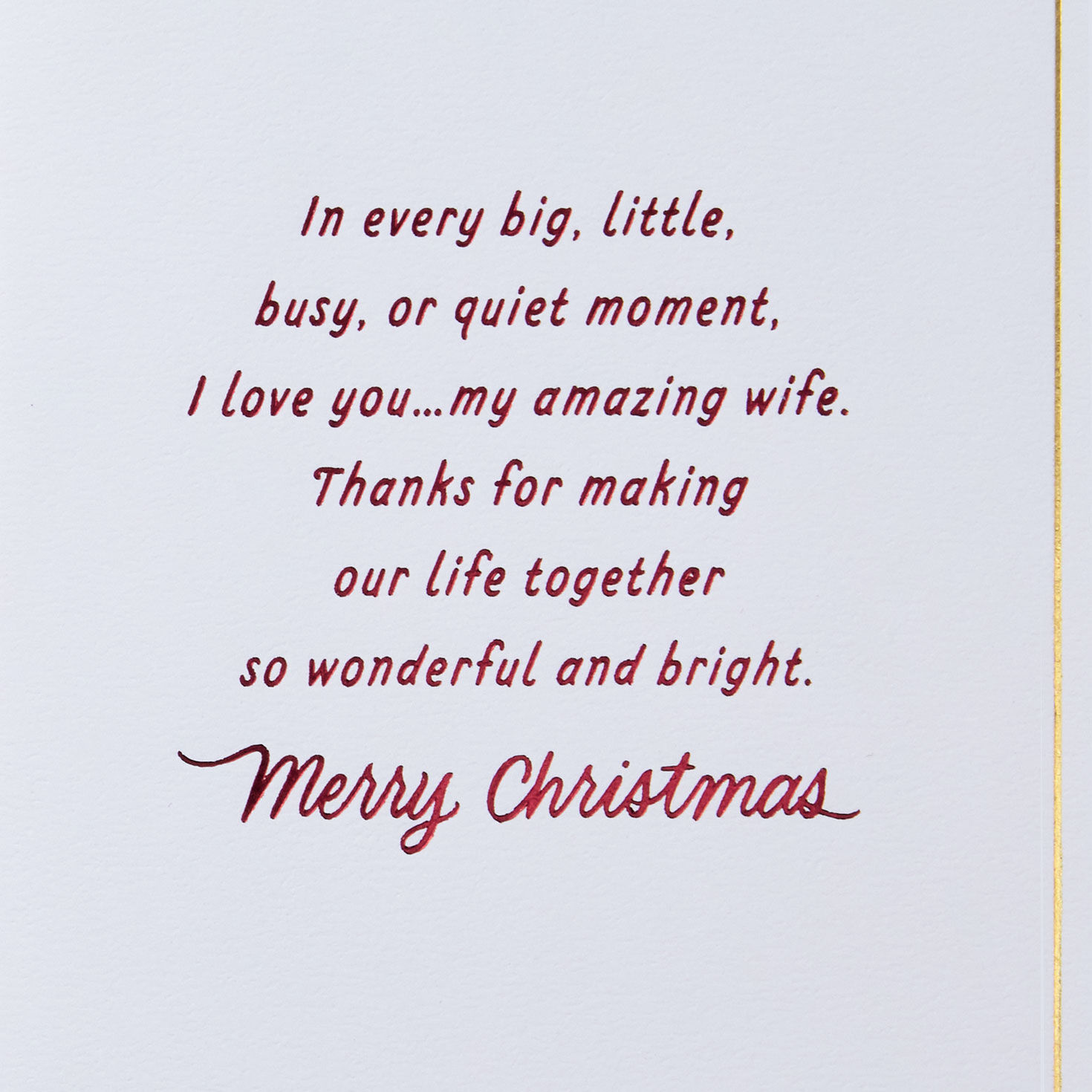 Snow Globe Couple Christmas Card for Wife sentiment image number 2