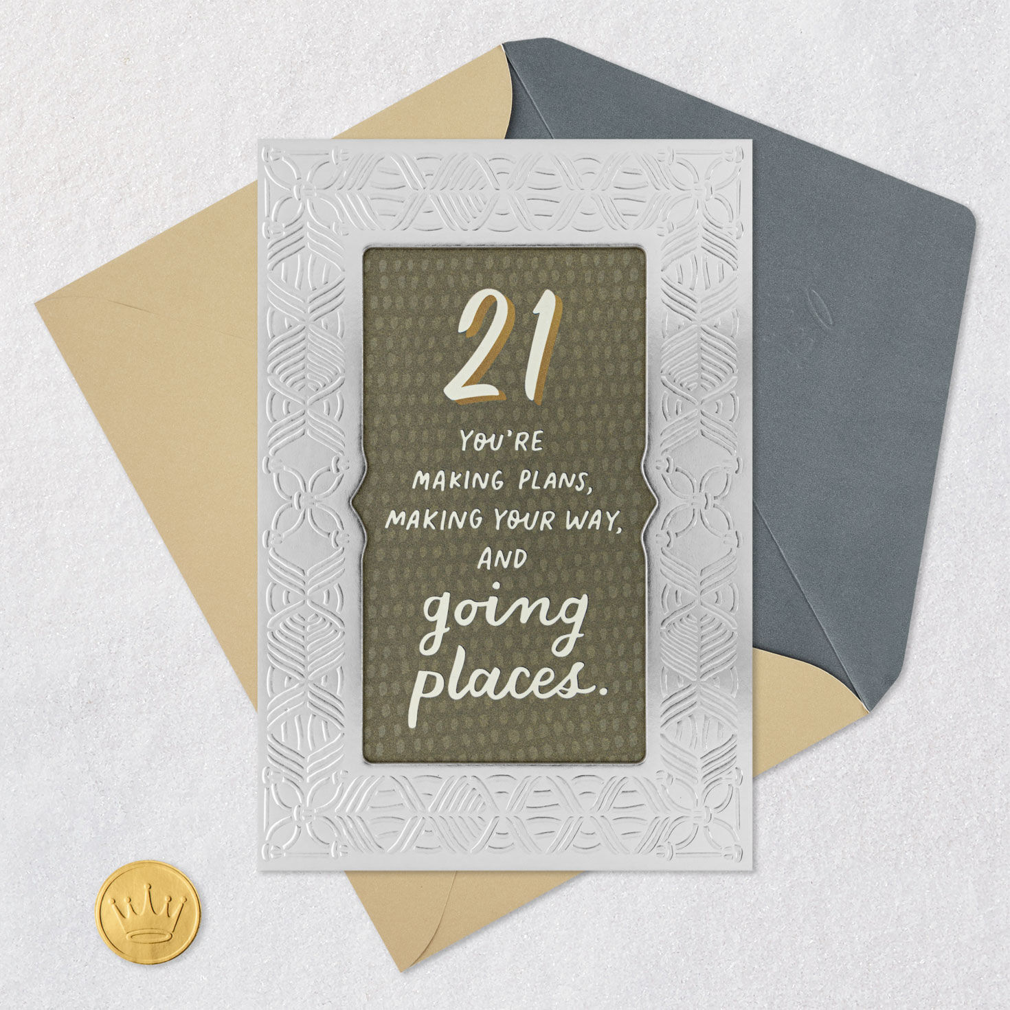 Silver Frame and Black 21st Birthday Card  image number 6