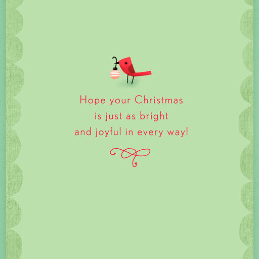 Brighter and Merrier Christmas Card for Cousin, 