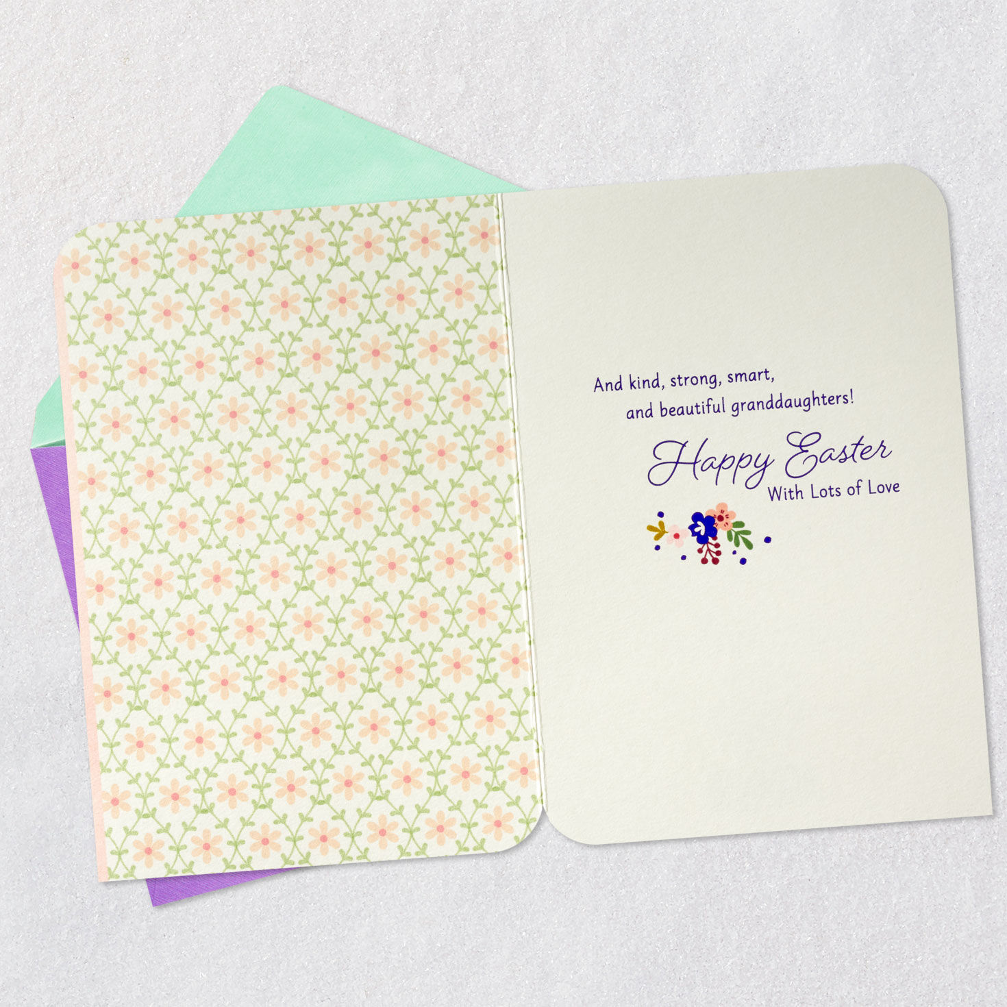 Mod Flowers Religious Easter Card for Granddaughter  image number 3