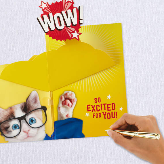 Excited Cat Musical Graduation Card, , large image number 8