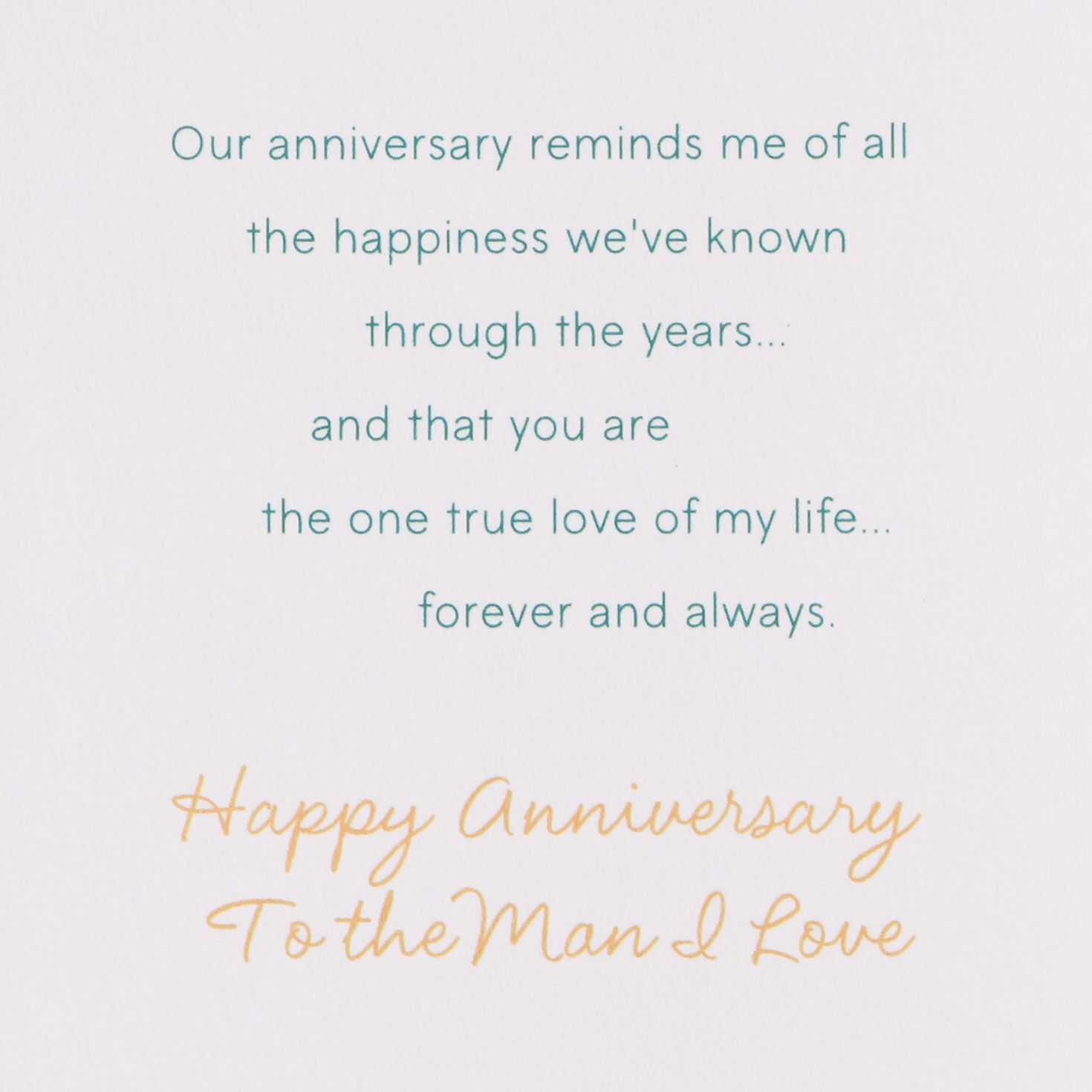 Teal and Gold Heart Husband Anniversary Card  image number 3