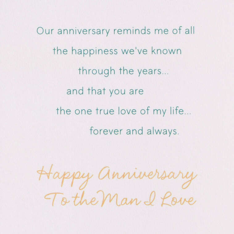 Teal and Gold Heart Husband Anniversary Card  image number 3
