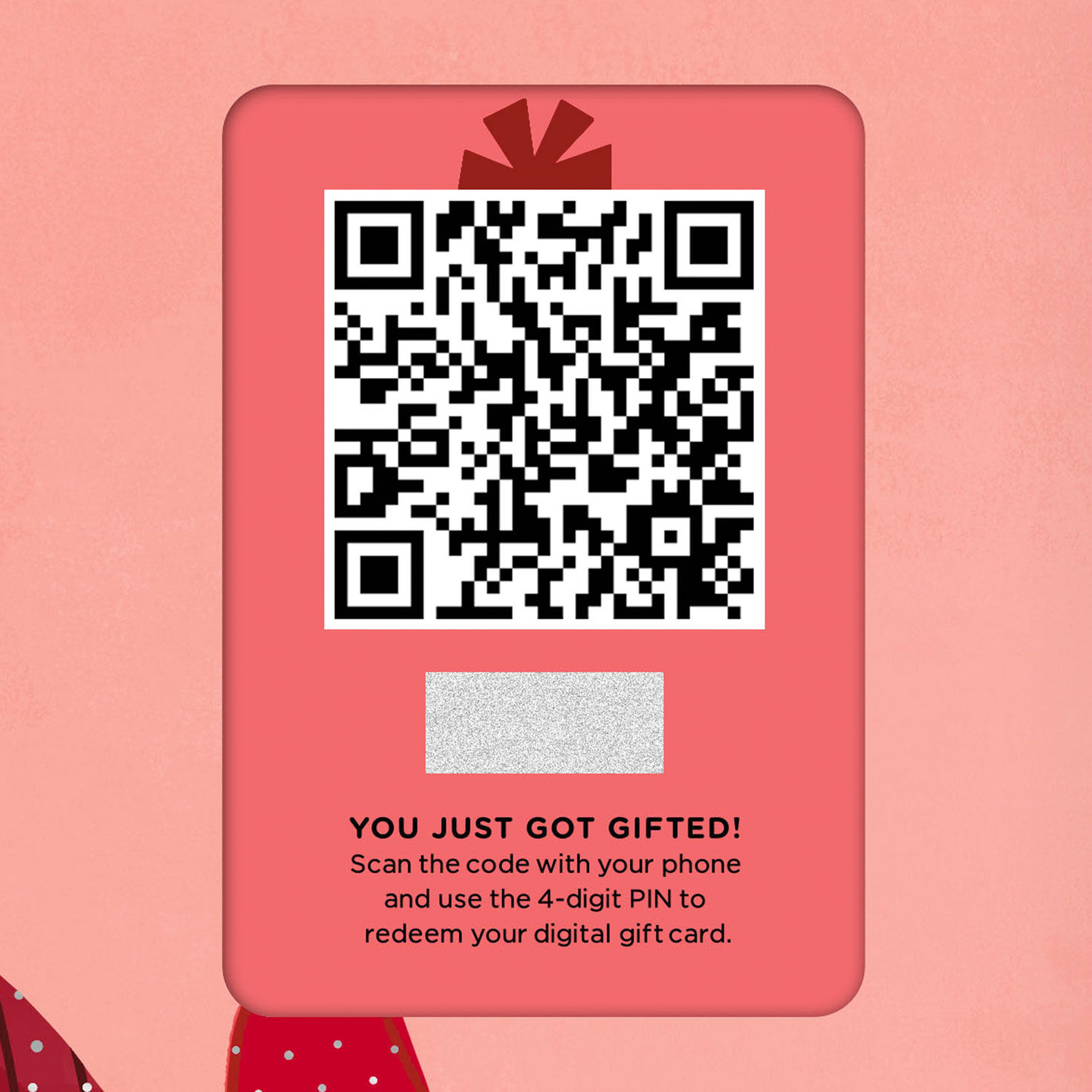 Neon Poinsettia Christmas Gift Card Greeting gift card QR code image number 7