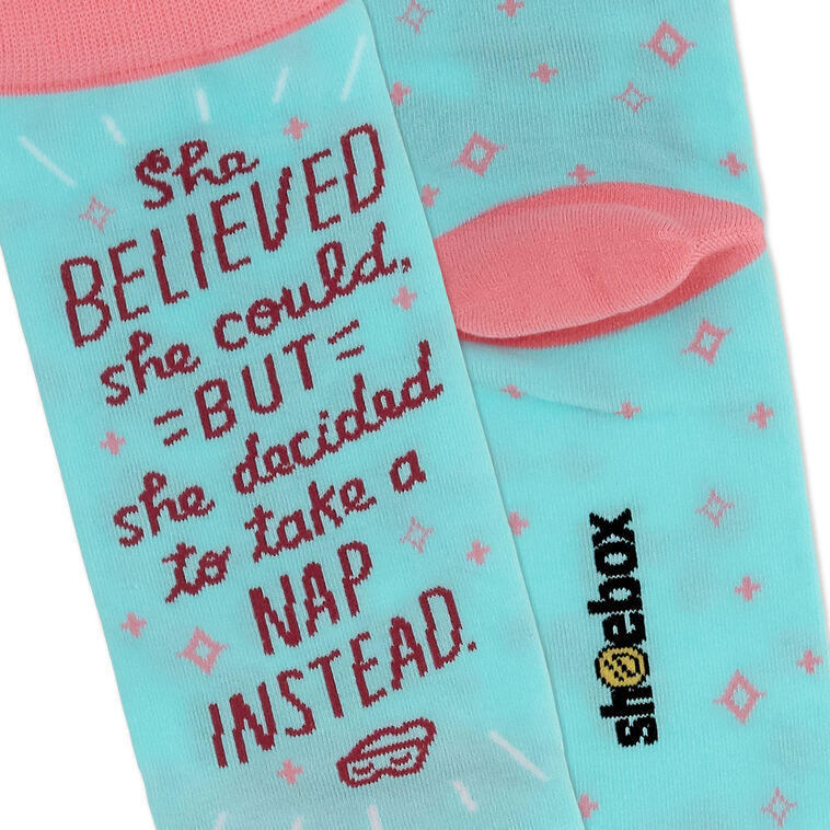 Shoebox She Believed Funny Crew Socks - Socks & Slippers | Hallmark