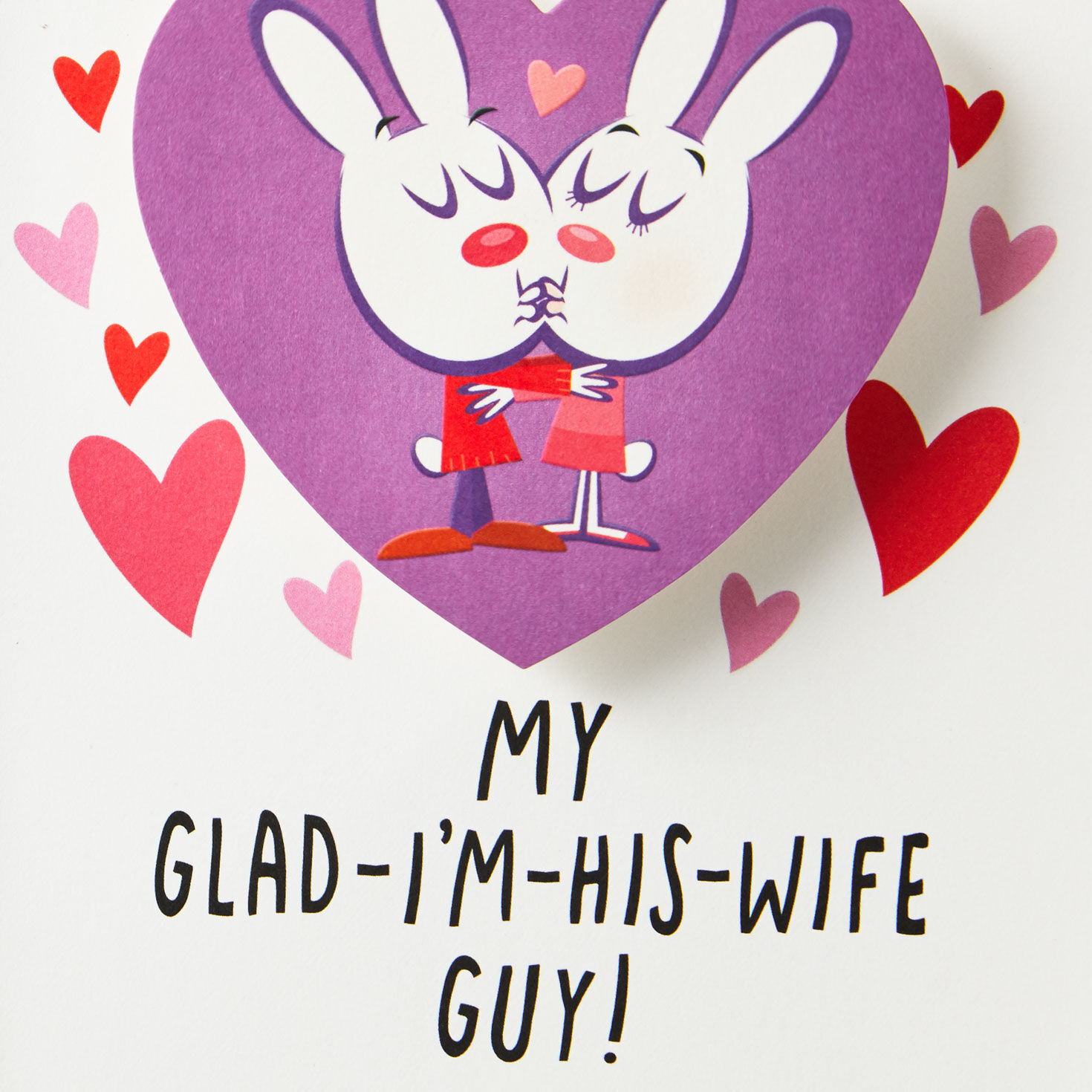 Rabbits in Heart Pop-Up Valentine's Day Card for Husband sentiment image number 4