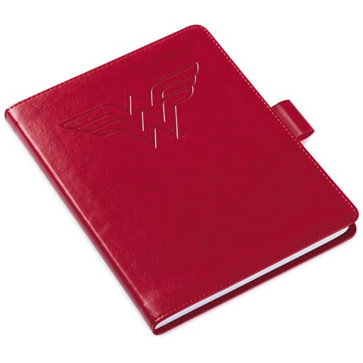 Wonder Woman™ Logo Red Faux Leather Notebook, 