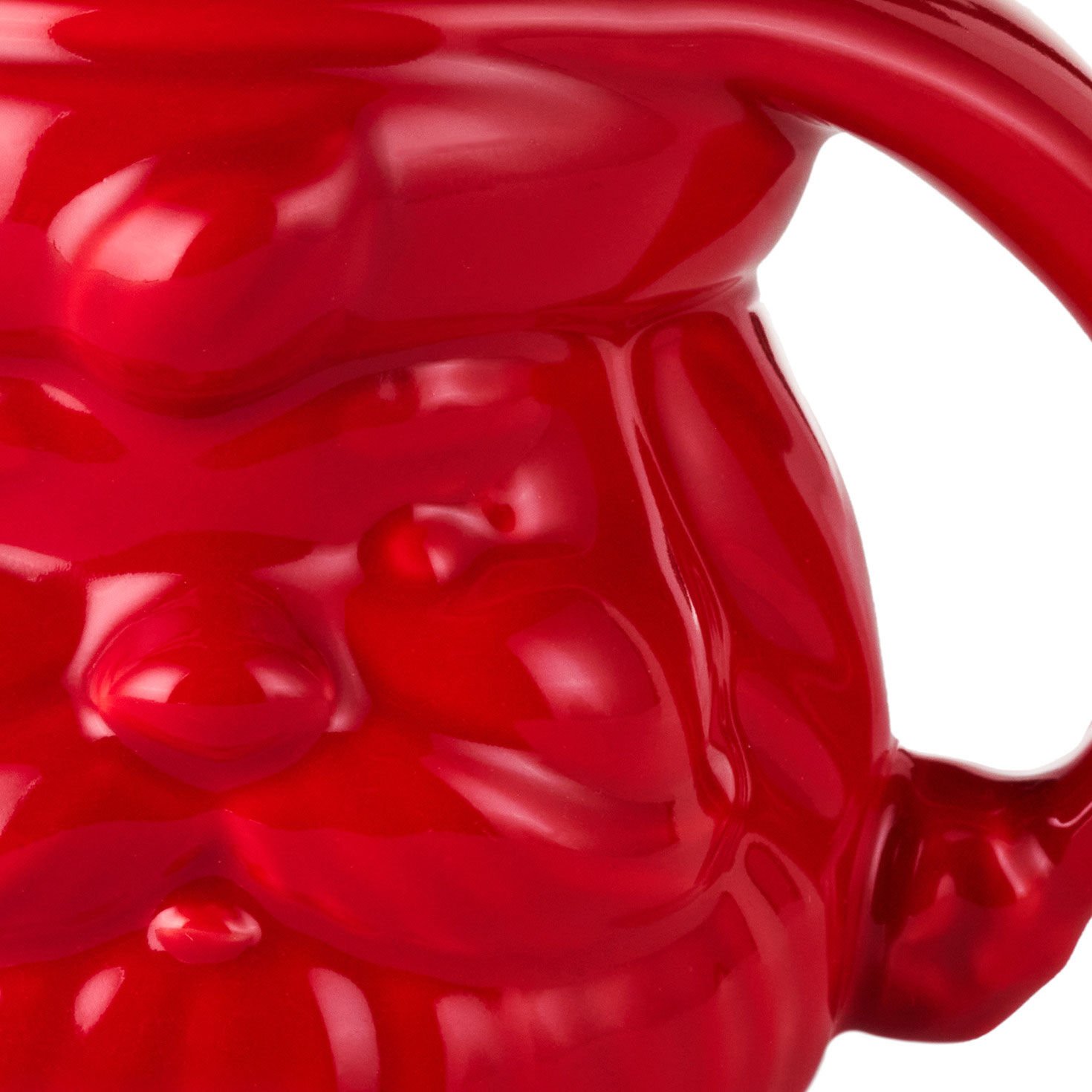 Color-Dipped Shaped Santa Mug in Red upclose detail image number 4