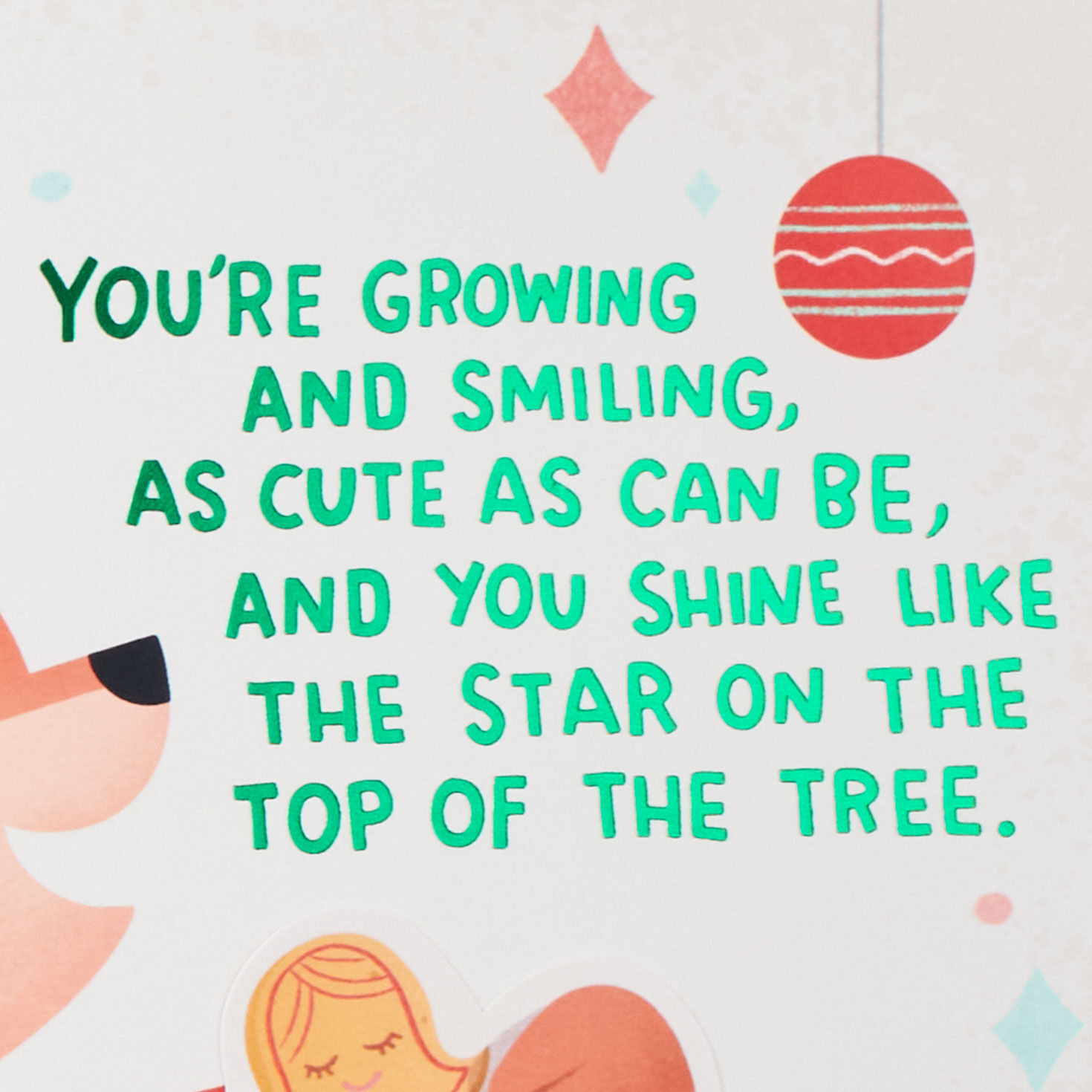 Love and Joy Pop-Up Baby's First Christmas Card for Grandson, , large image number 2