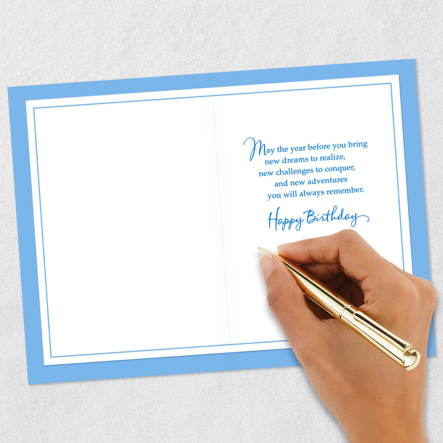 Mountain Lake Happy Birthday Card Signing card image number 6