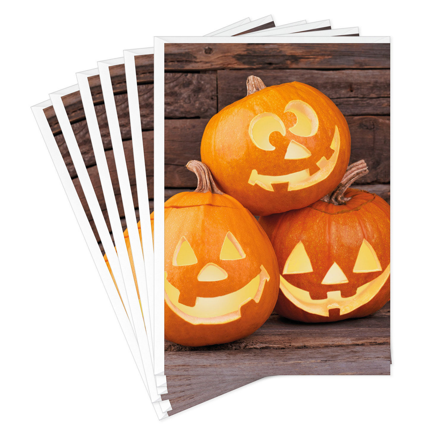 Jack-o'-Lantern Trio Halloween Cards, Pack of 6