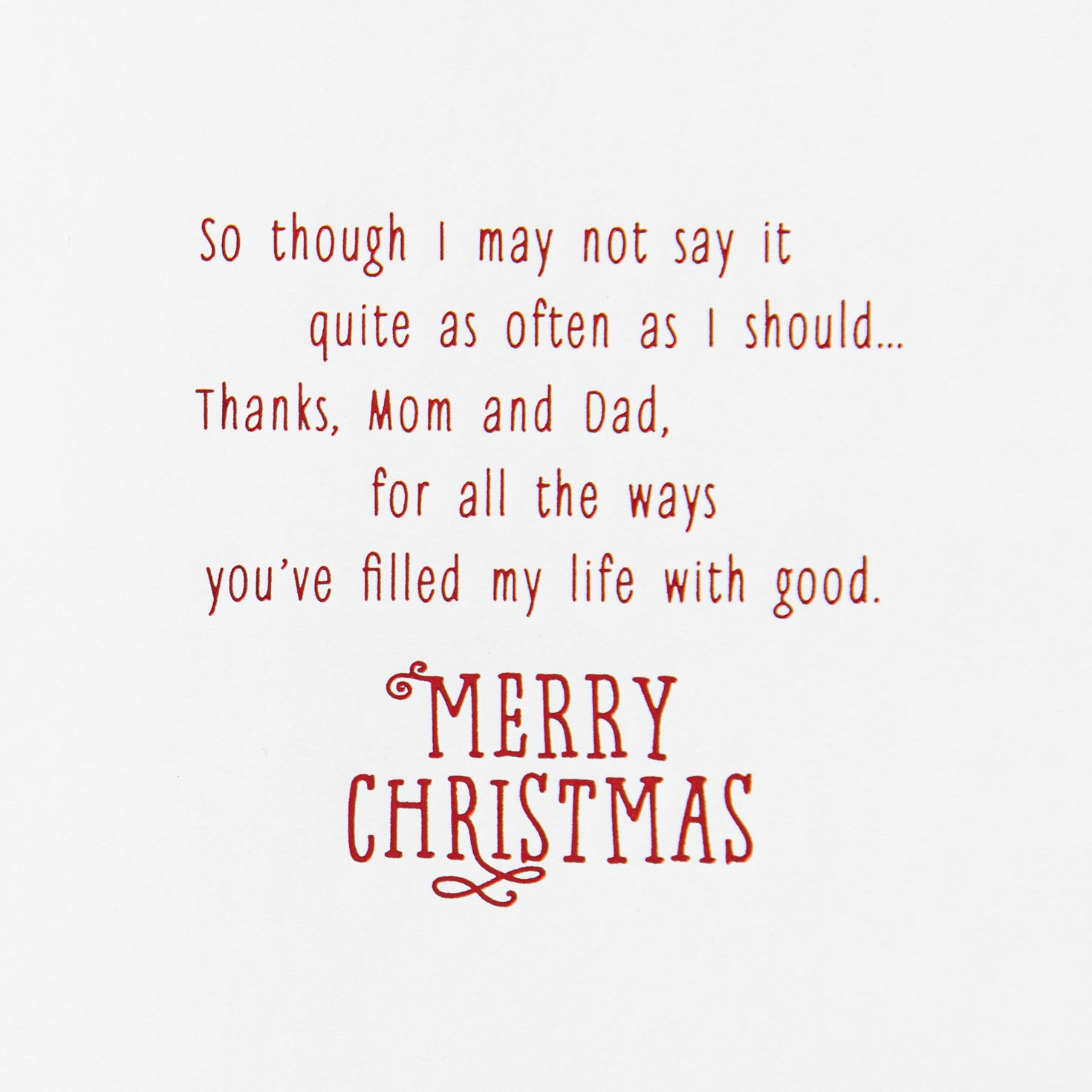 Holiday Greenery Parents Christmas Card Sentiment image number 3
