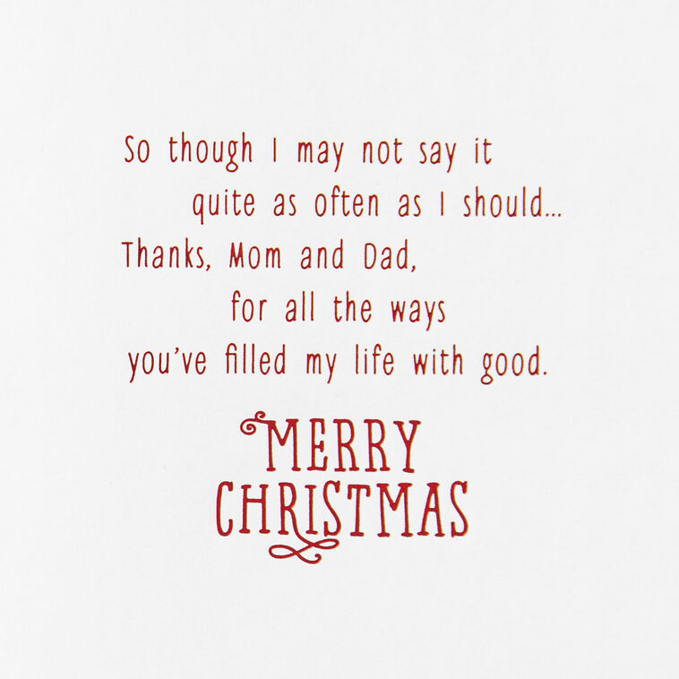 Holiday Greenery Parents Christmas Card Sentiment image number 3