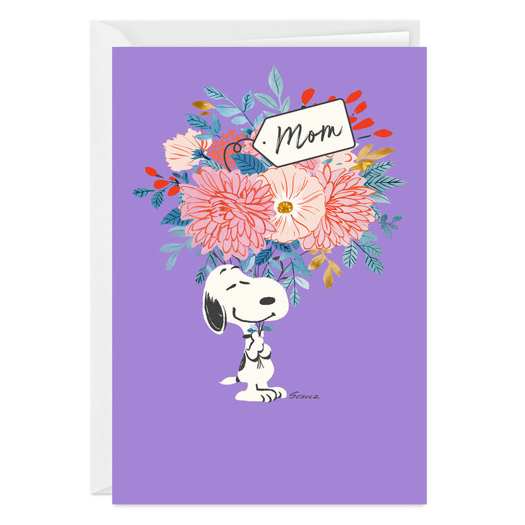 Peanuts® Snoopy Flower Bouquet Custom Mother's Day Card