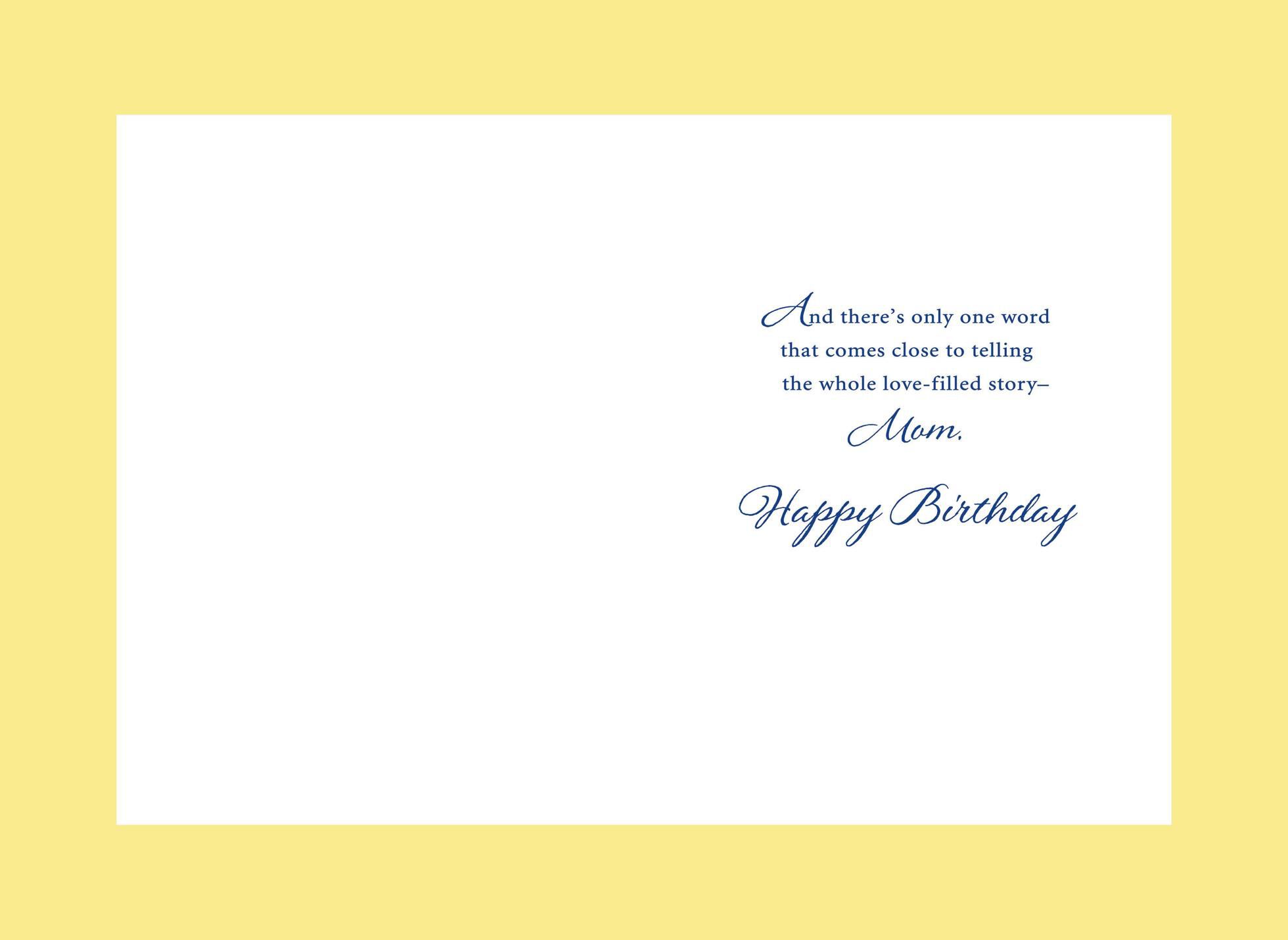 Blue and Yellow Flowers Birthday Card for Mom