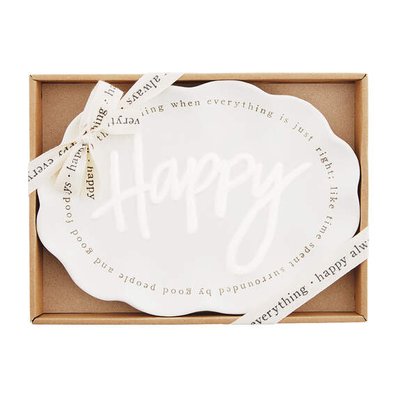 Mud Pie Happy Definition Oval Serving Plate, , large image number 1