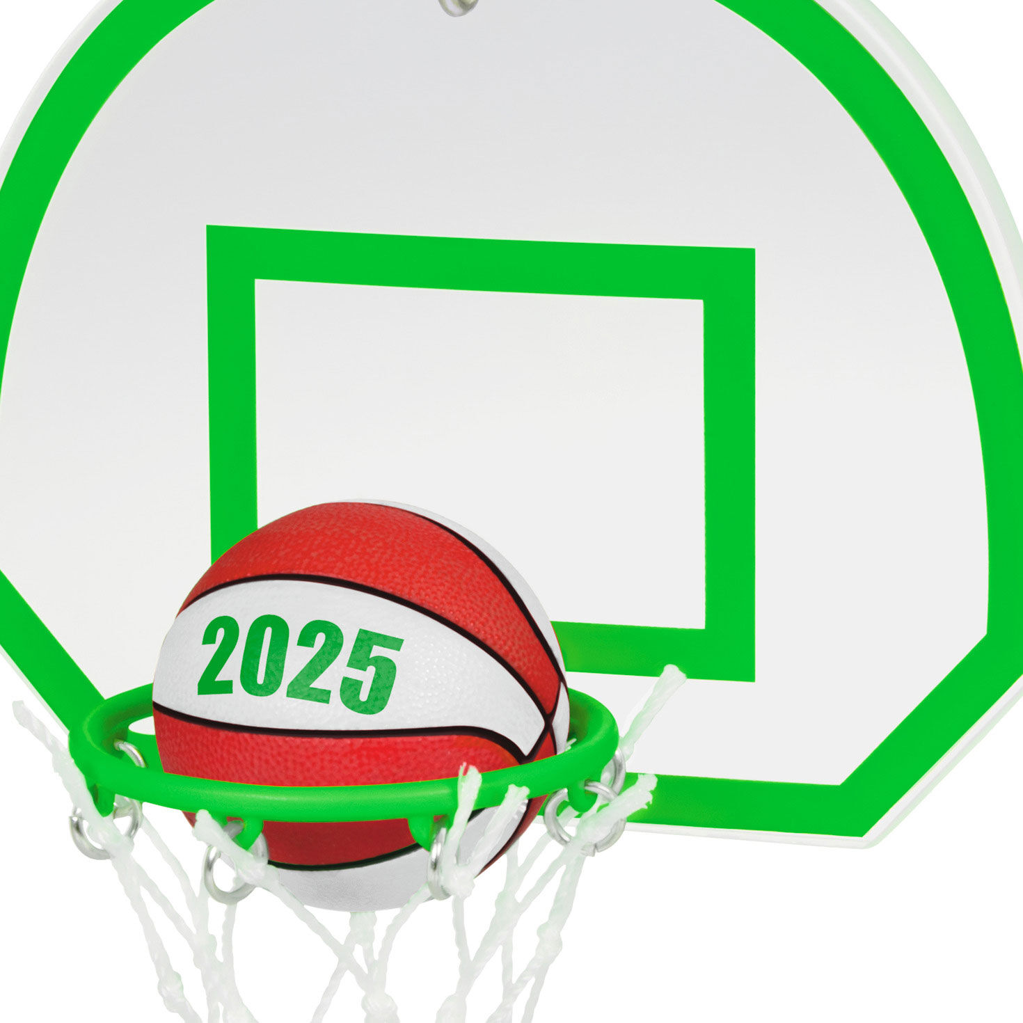 Basketball Hoop and Ball 2025 Keepsake Ornament closeup view image number 5