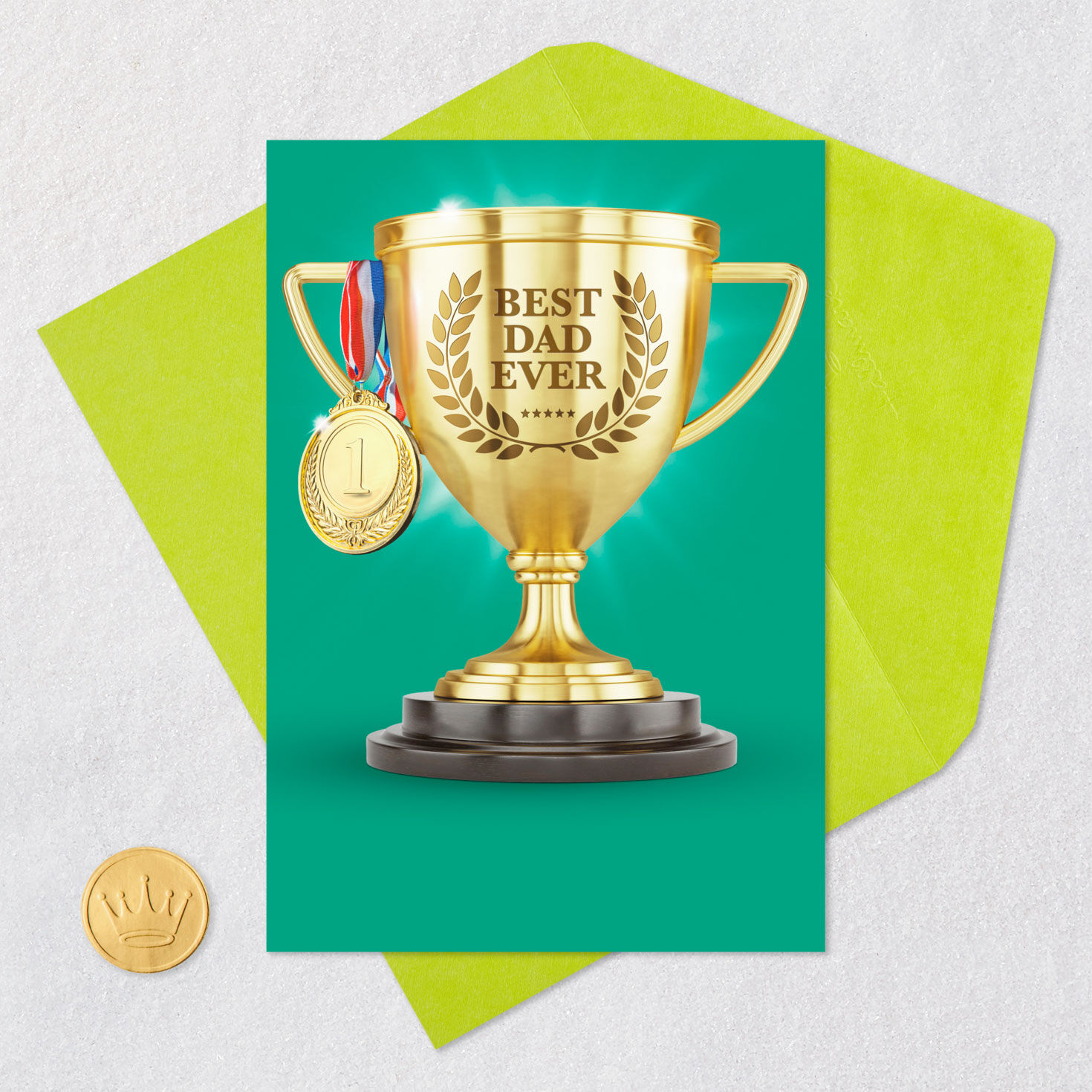 Best Dad Ever Trophy and Medal Funny Card for Dad, , large image number 5