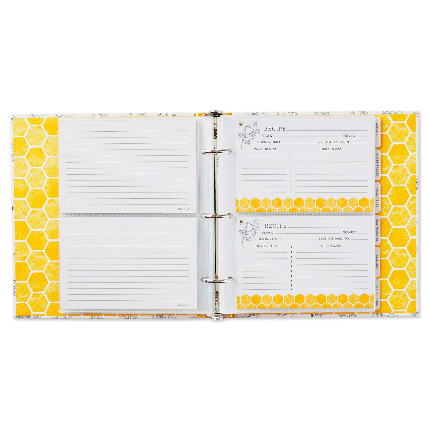 Yellow Honeycomb Recipe Organizer Book, , large image number 3