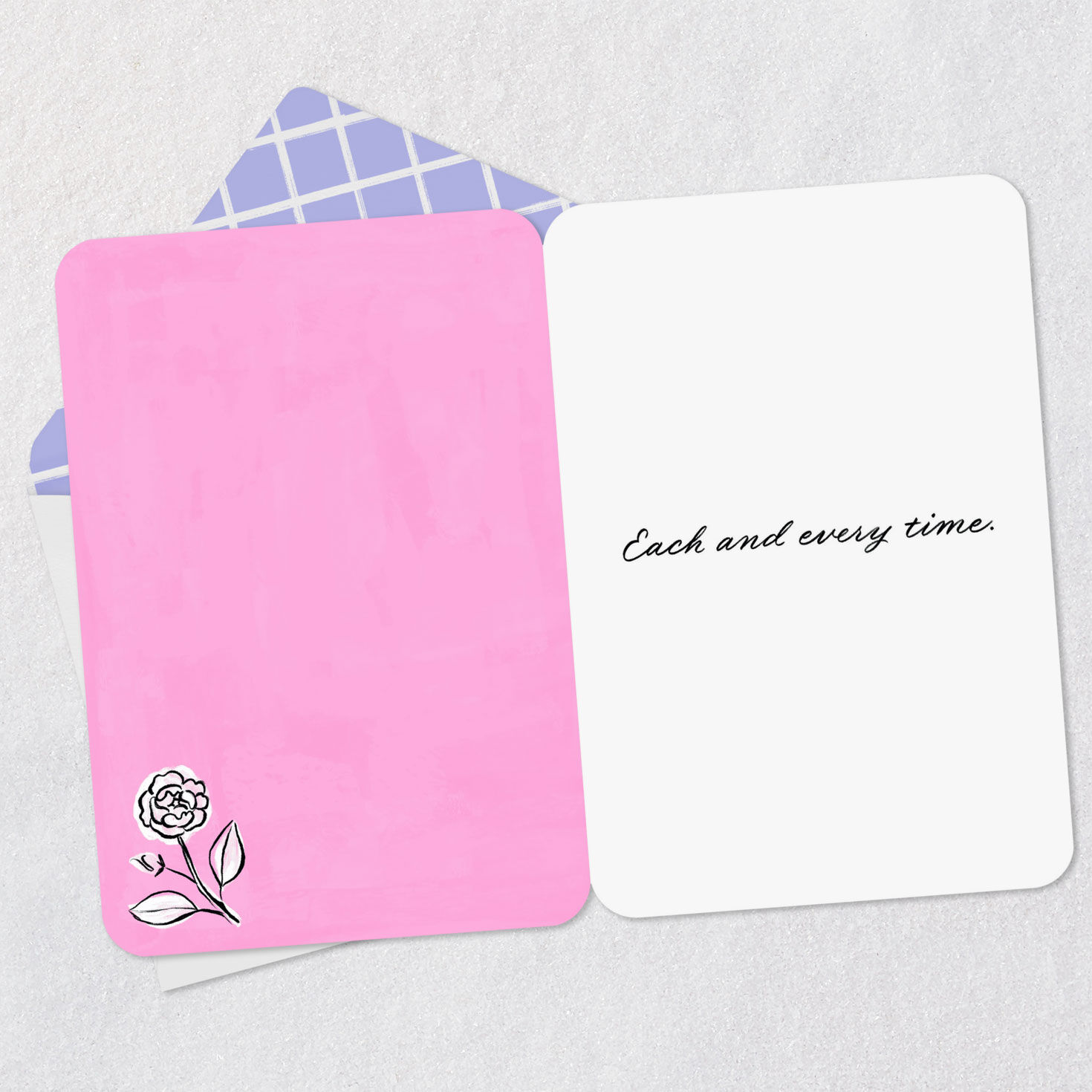 Pink Rose Romantic Love Card Open card with envelope image number 3