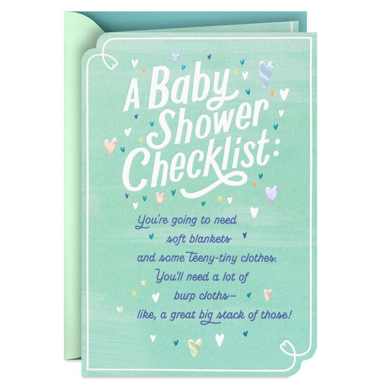 Checklist Baby Shower Card