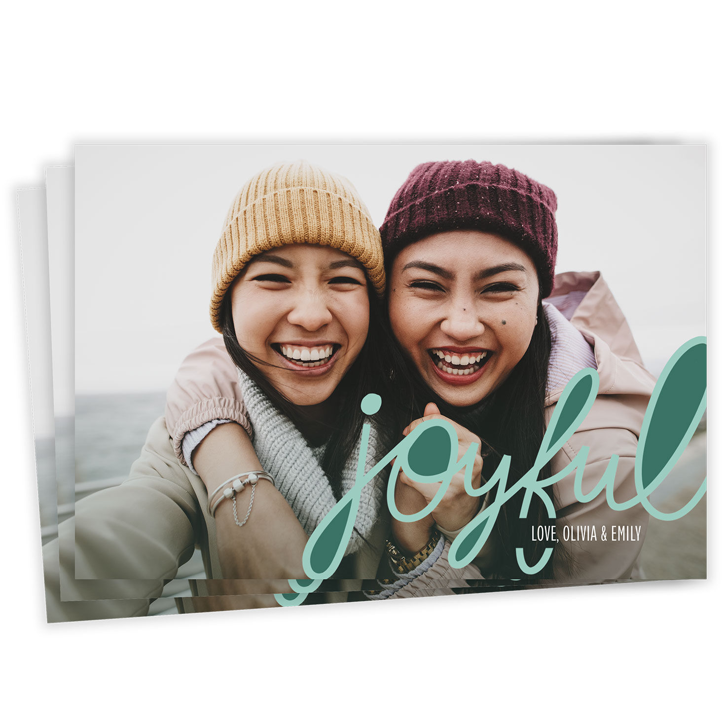 Joyful Hand Lettering Flat Holiday Photo Card